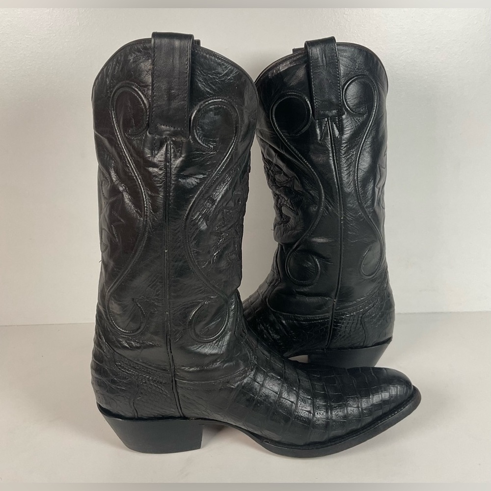 Rivers’ Royal Caiman Belly Cowboy Boots | Exotic | Tooled Inlays | Men’s 9.5 - Picture 15 of 16
